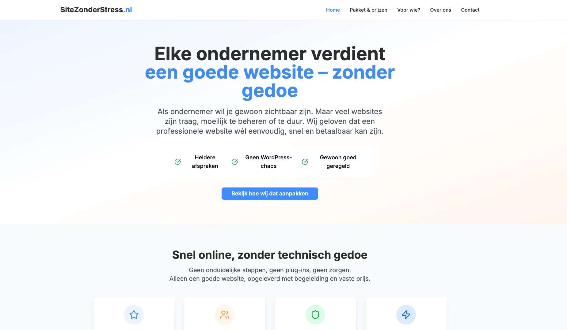 SiteZonderStress.nl | Portfolio | Peters Development