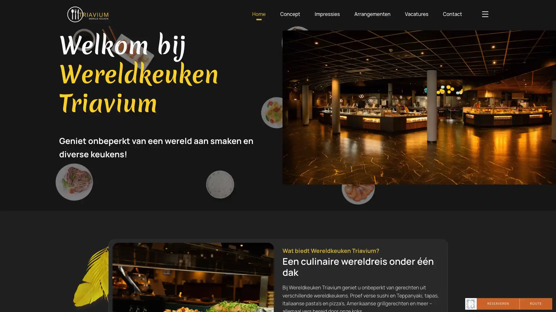 Website voor Wereldkeuken Triavium